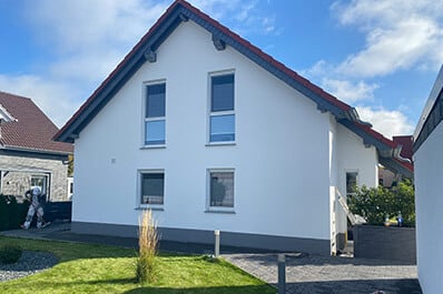 Gewebeputz an einer Fassade
